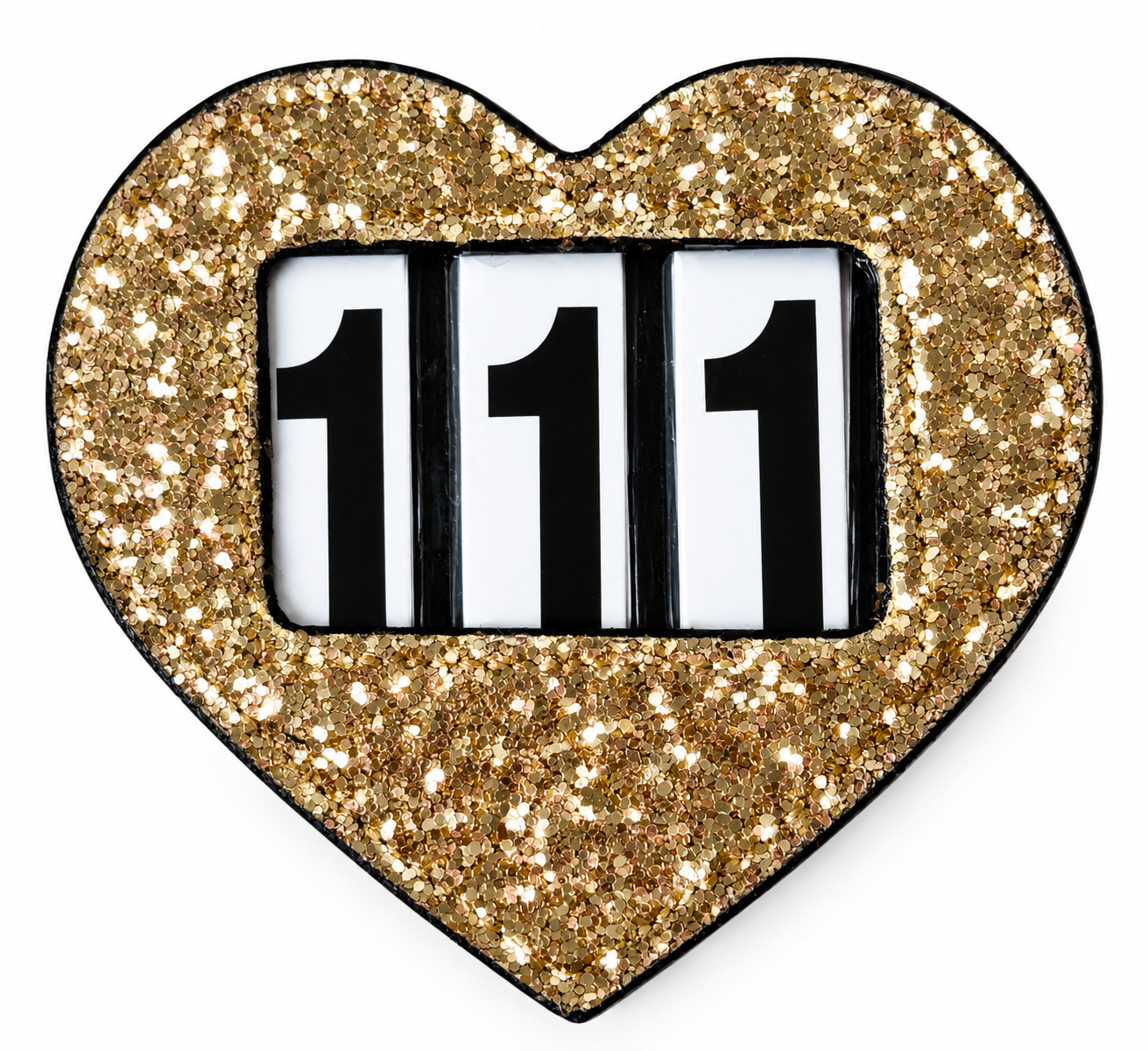 NUMBER TAGS GLITTERY HEART - 8