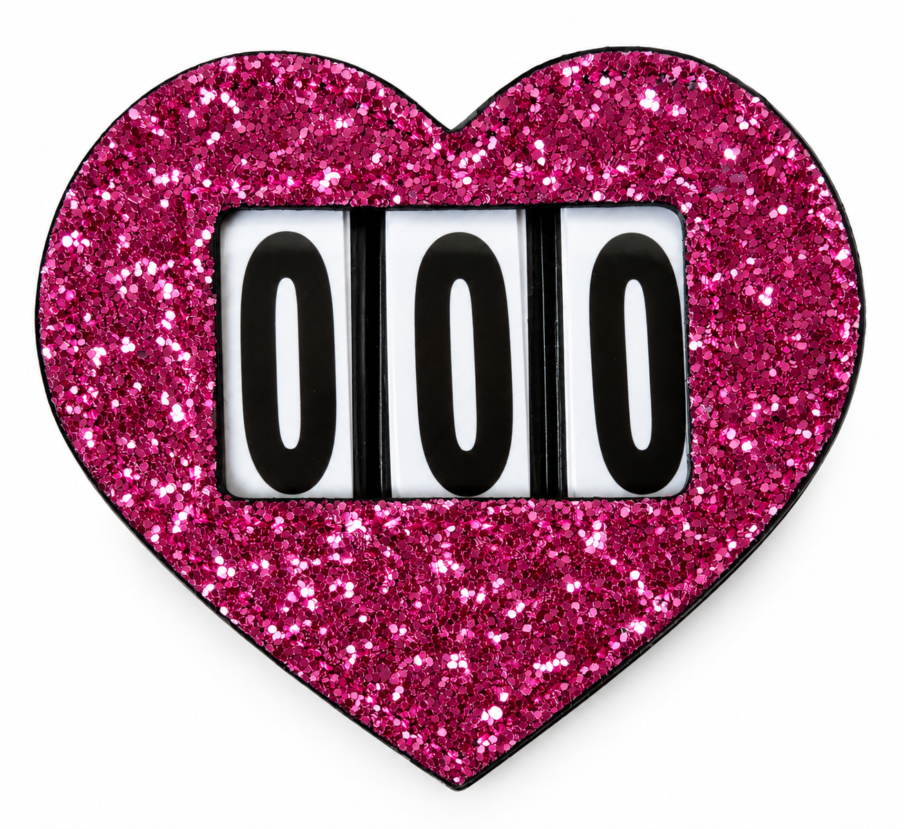 NUMBER TAGS GLITTERY HEART - 4