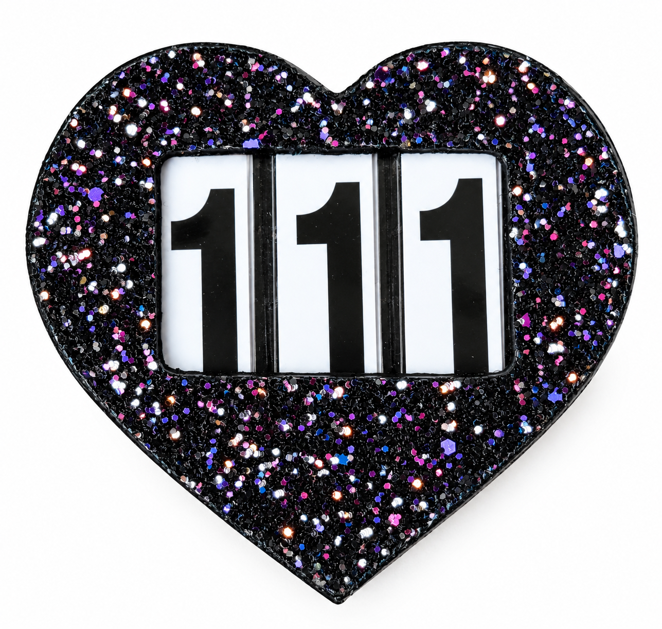 NUMBER TAGS GLITTERY HEART - 7