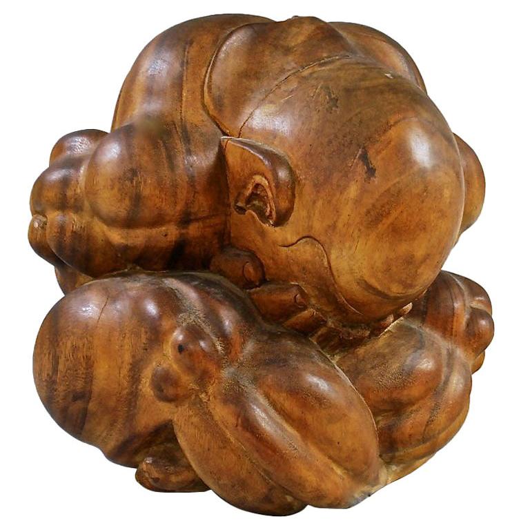 Gråtande Yogi Trästaty  25cm - 2