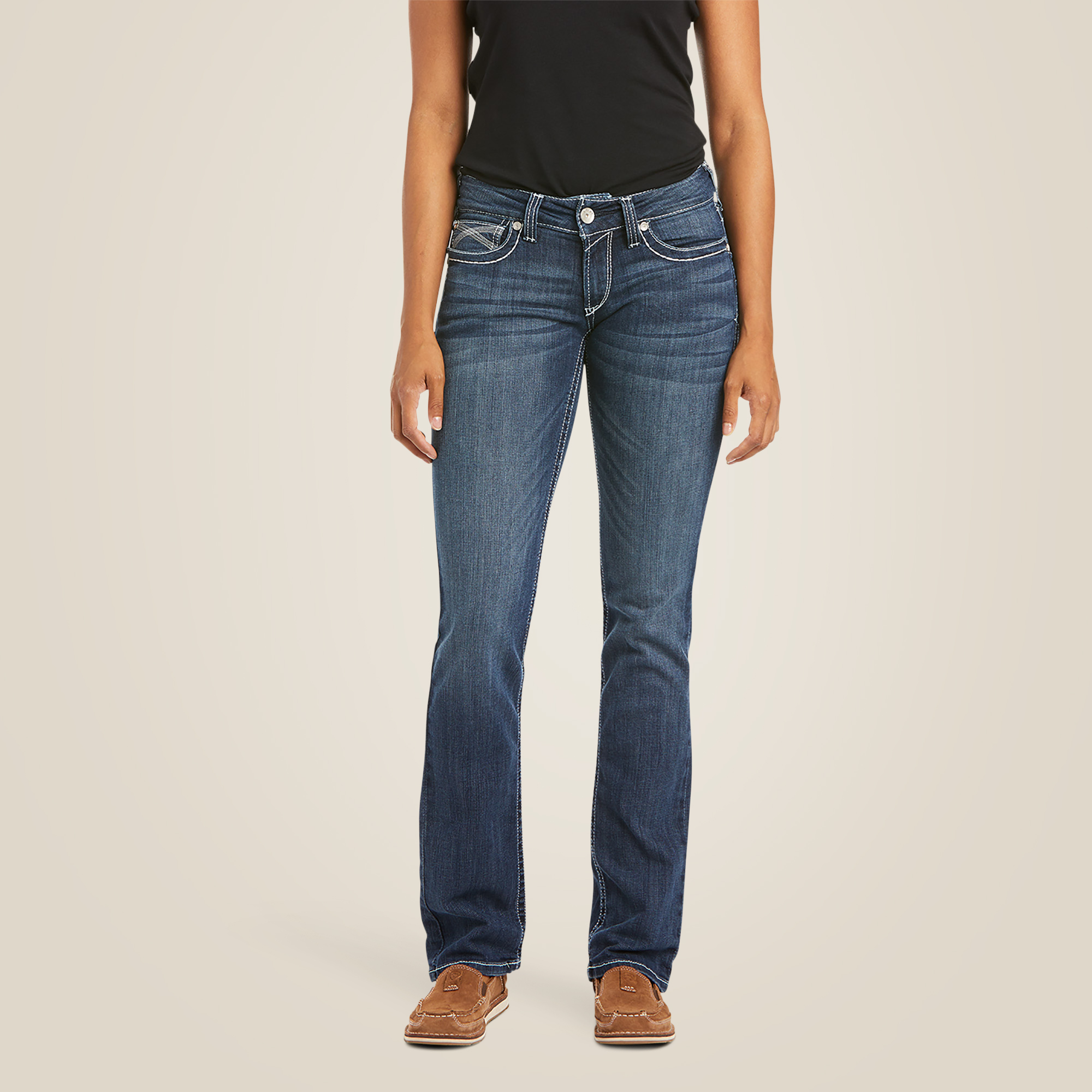 ARIAT R.E.A.L. MID RISE STRETCH IVY STACKABLE STRAIGHT LEG JEANS - 4