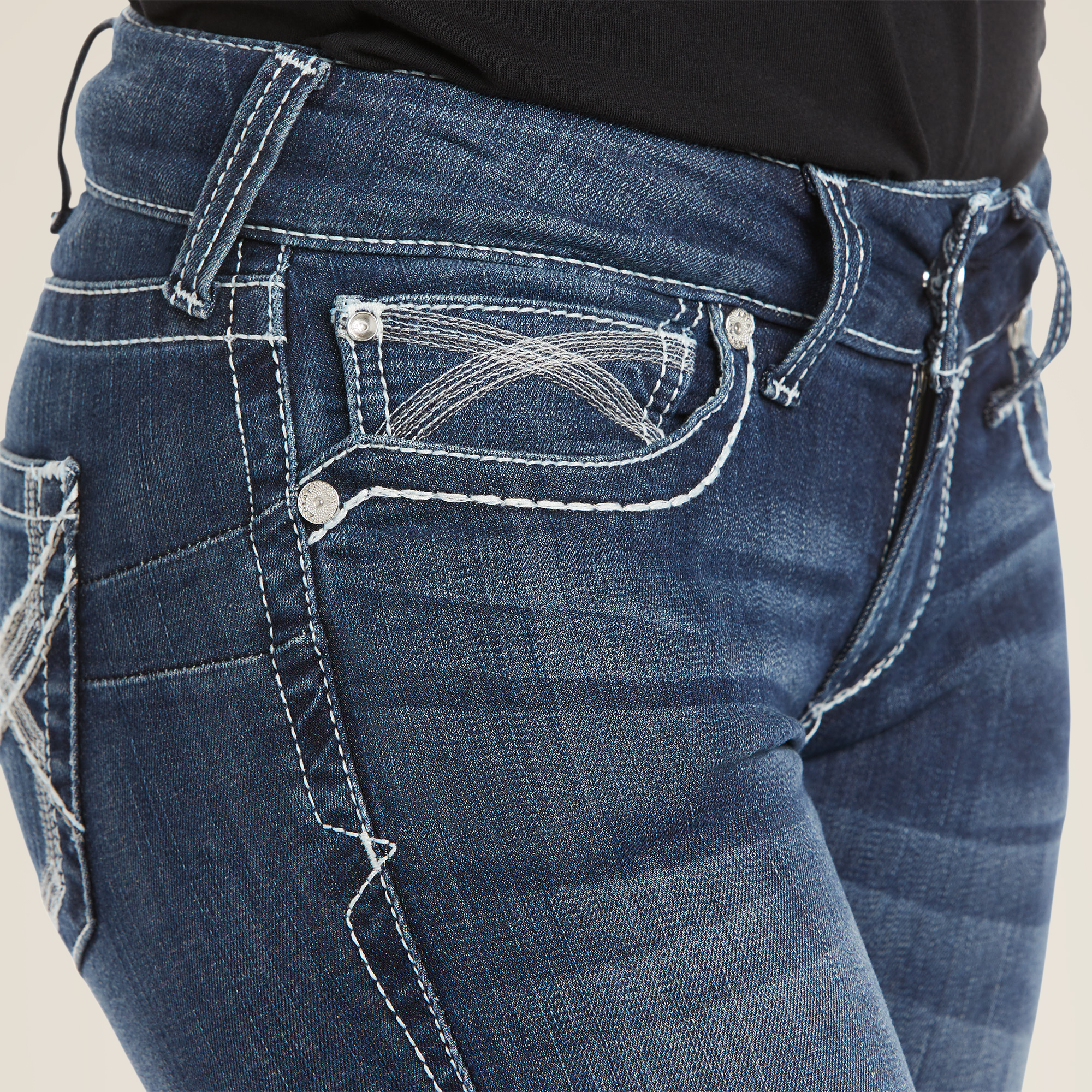 ARIAT R.E.A.L. MID RISE STRETCH IVY STACKABLE STRAIGHT LEG JEANS - 6