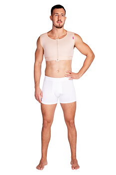 Manlig Kompressionsväst, kort, dragkedja