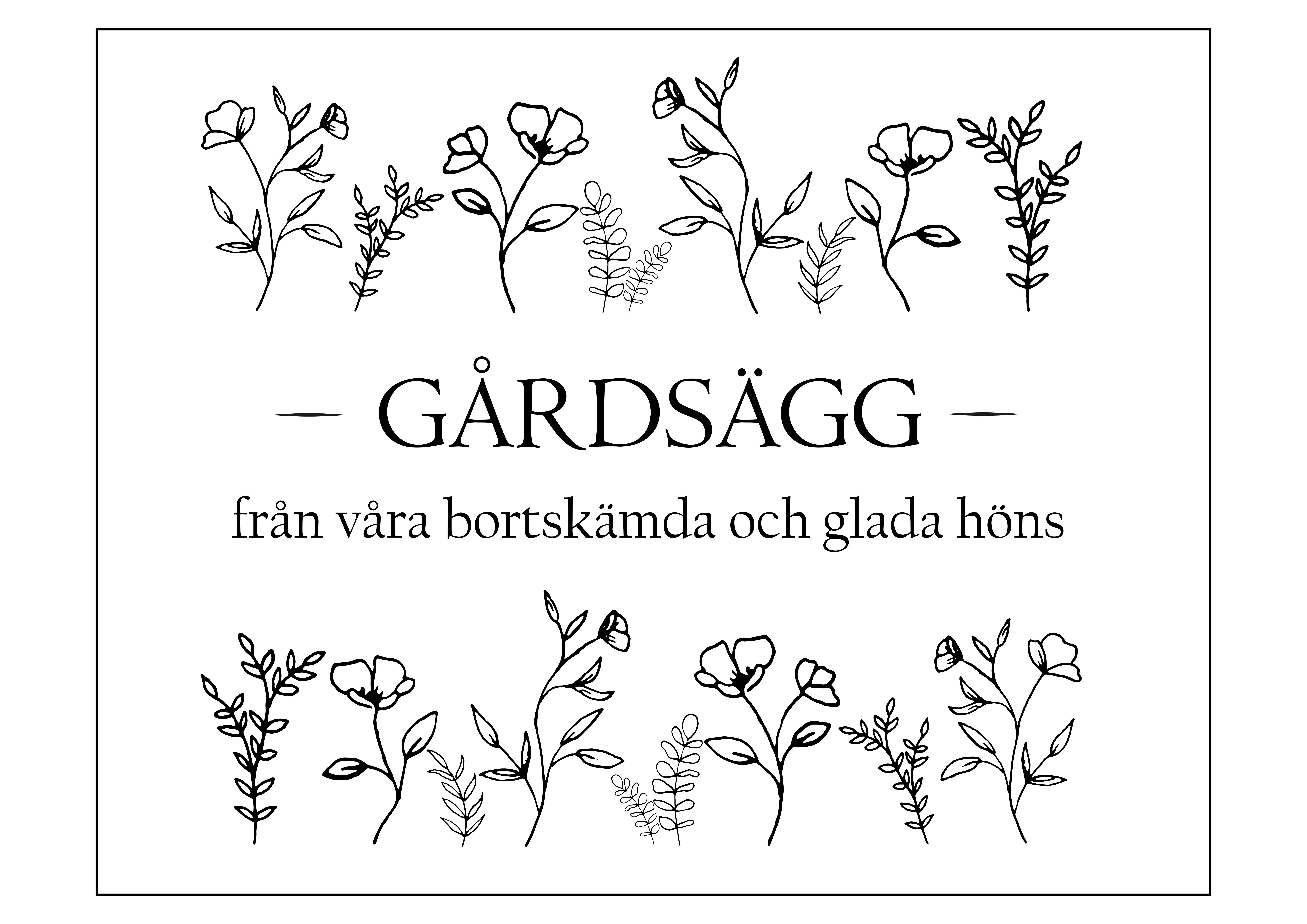 Etikett till äggkartong, Gårdsägg, "Växtlighet", 9x7cm (Digital produkt) - 2