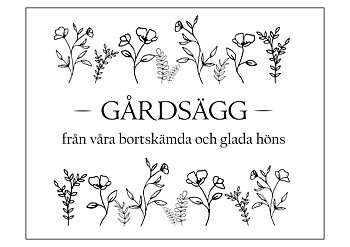 Etikett till äggkartong, Gårdsägg, "Växtlighet", 9x7cm (Digital produkt)