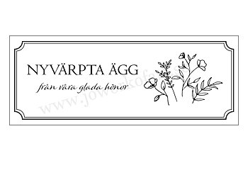 Etikett till äggkartong, Nyvärpta ägg, "Bukett", 18x7cm (Digital produkt)