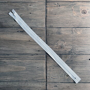 Dragkedja 40 cm, vit