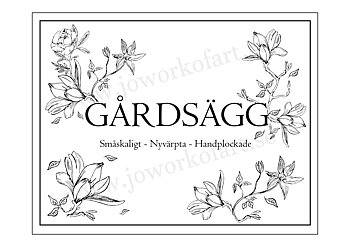 Etikett till äggkartong, Gårdsägg, "Storblommigt", 9x7cm (Digital produkt)