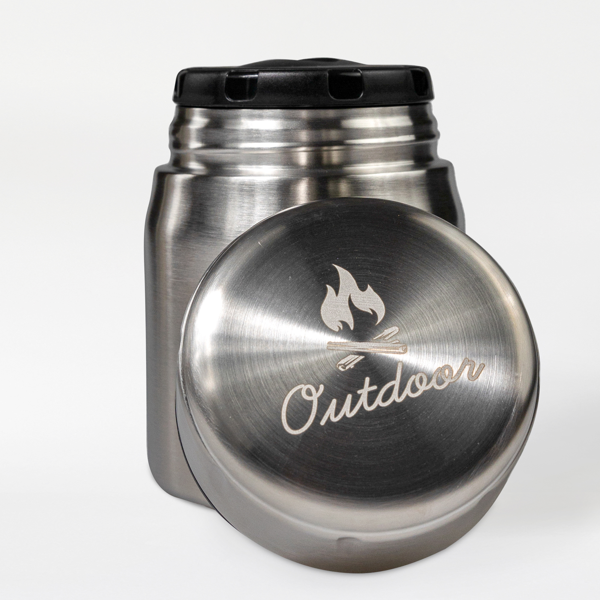 Mattermos 0,5 liter med gravyr outdoor i locket med locket borttaget