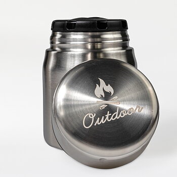 Mattermos 0,5 liter med gravyr outdoor i locket med locket borttaget