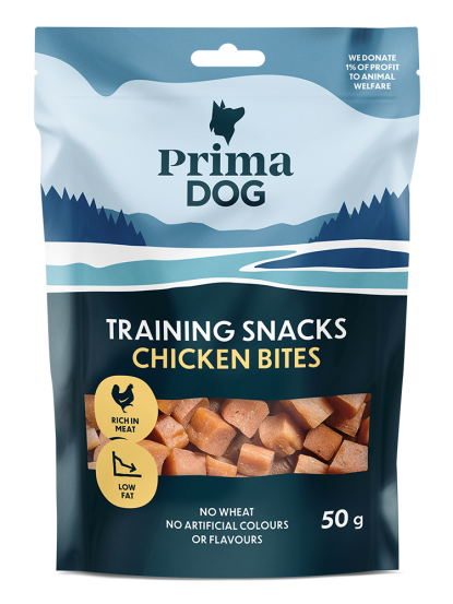 PrimaDog Training Snacks 50g - Tuna Bites - Lamb Bites - Duck Bites - Chicken Bites - 4