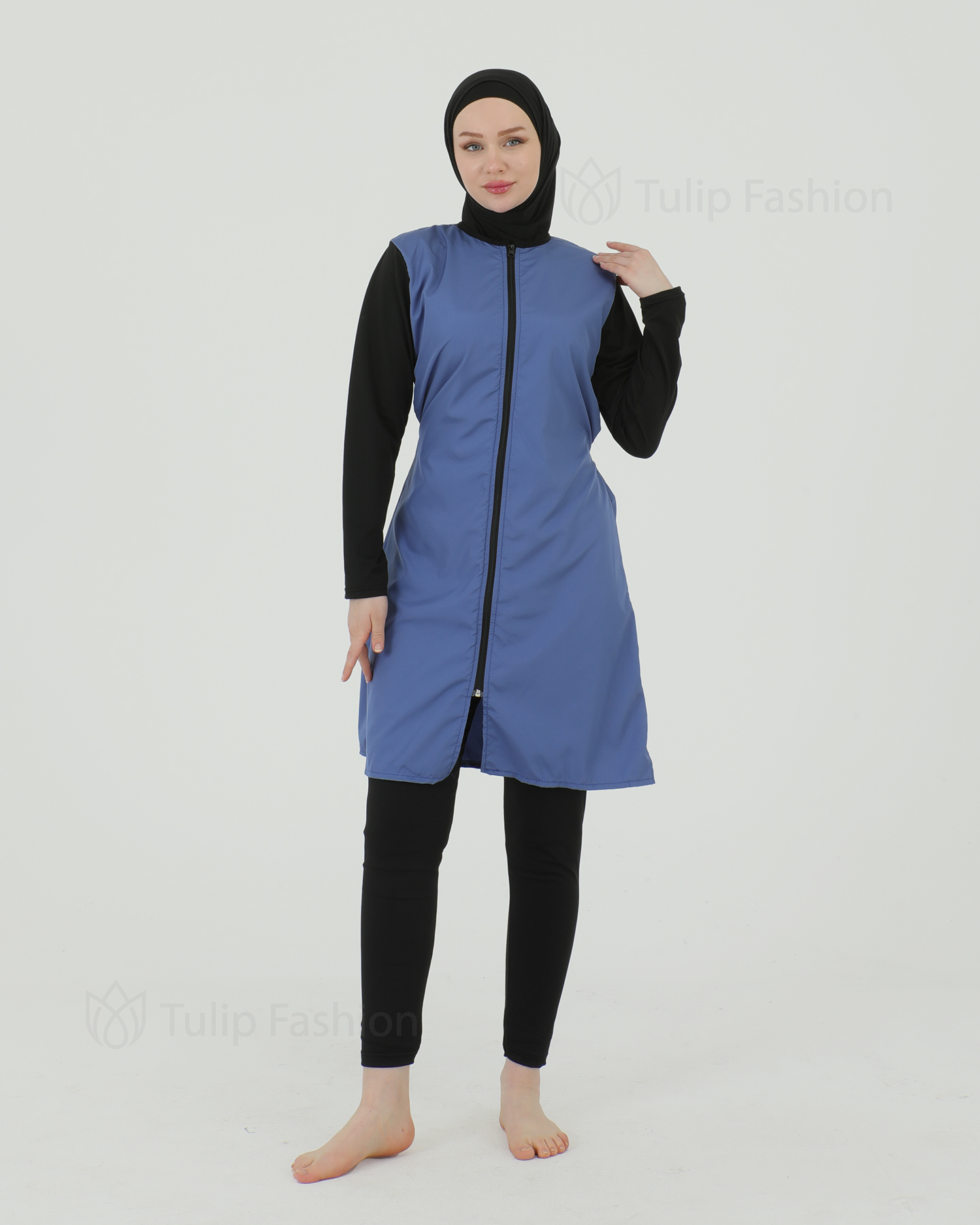 Muslim Swimsuit with hijab - Blue - 2