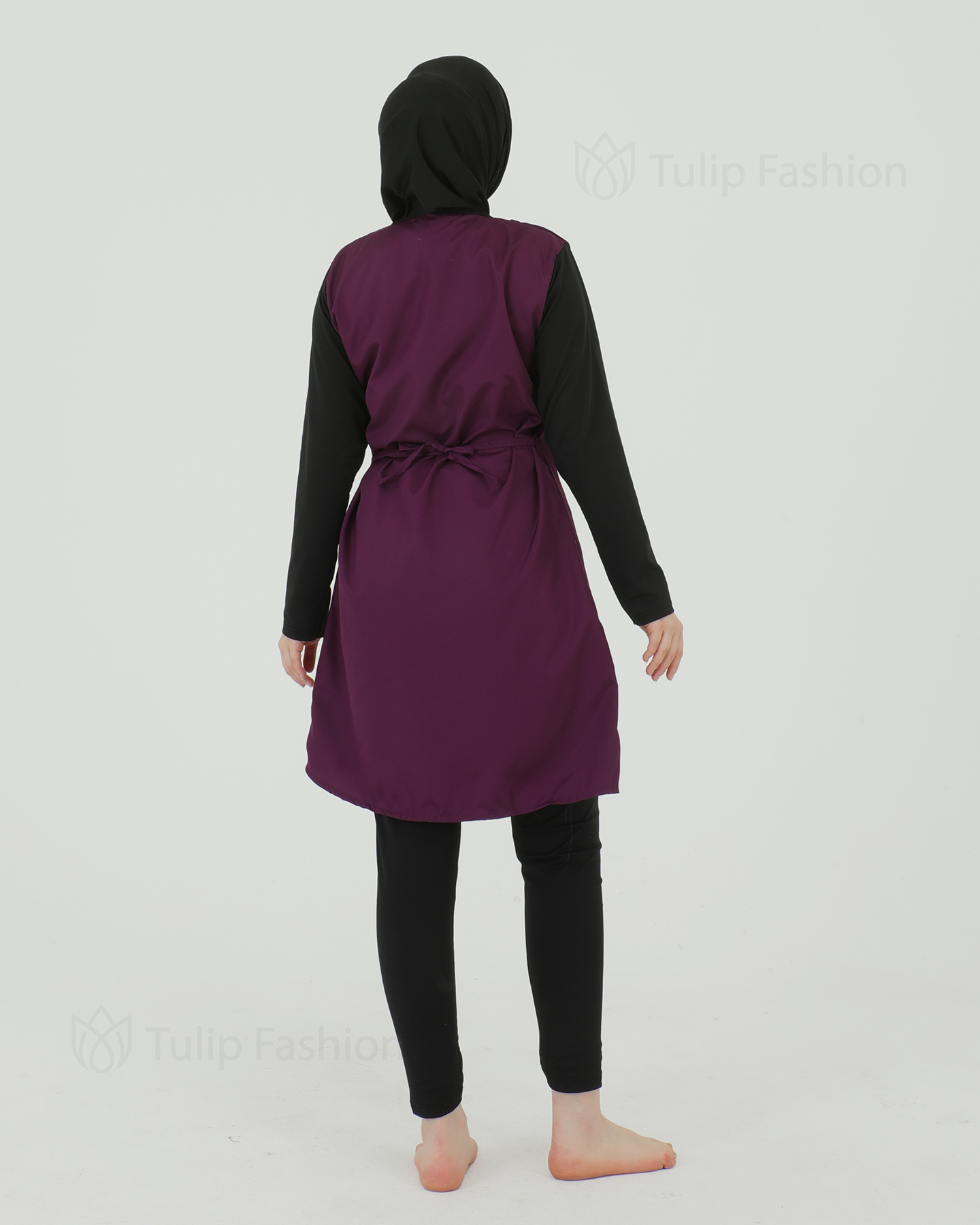 Muslim Swimsuit with hijab - Purple - 5