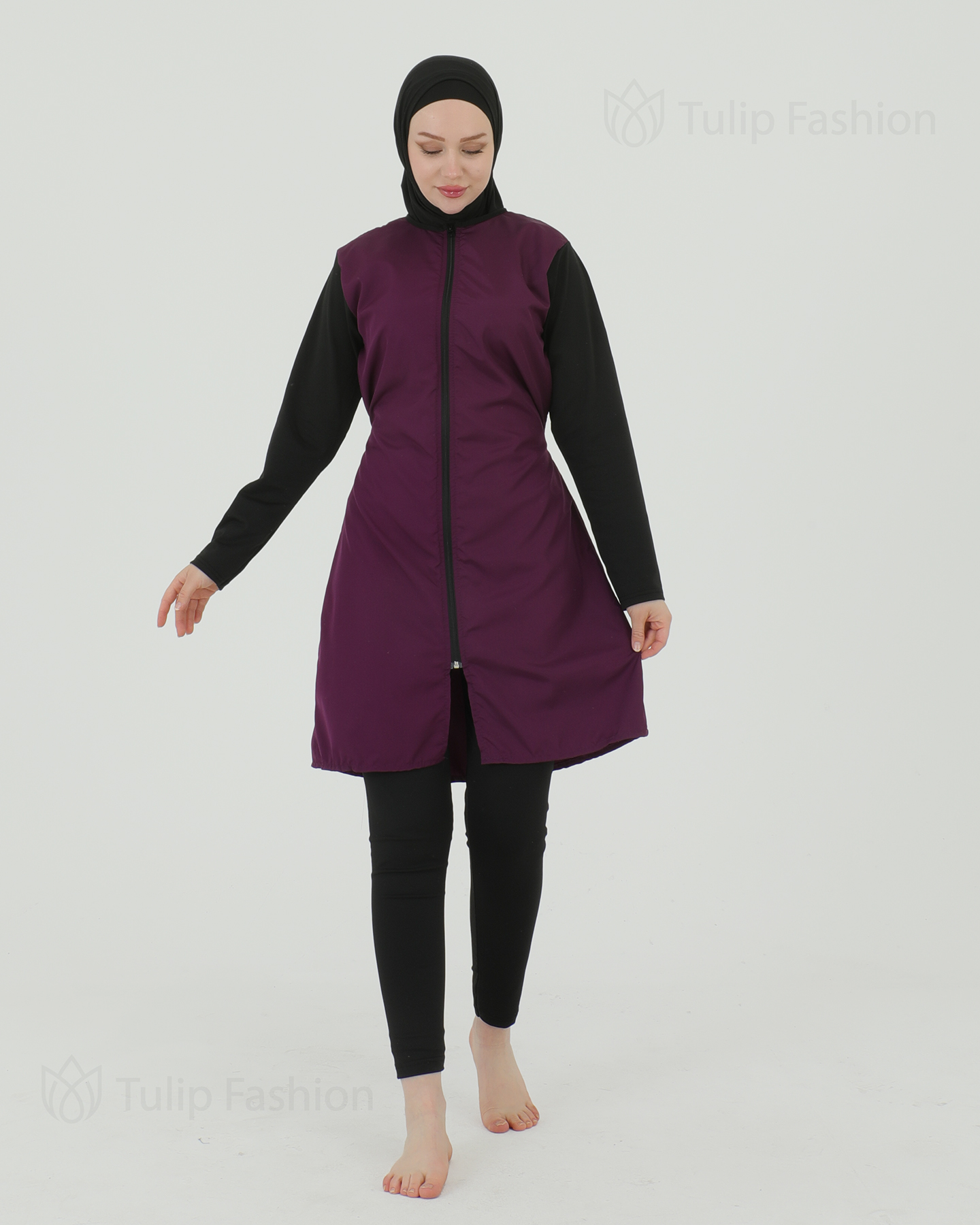 Muslim Swimsuit with hijab - Purple