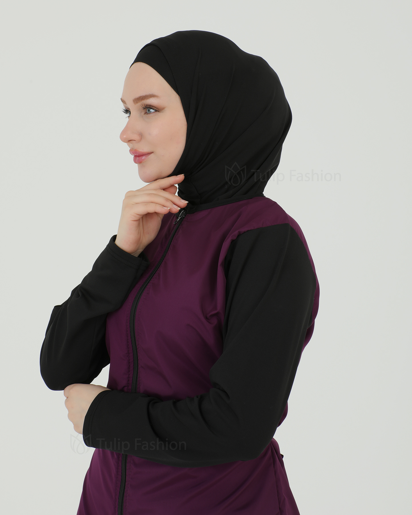 Muslim Swimsuit with hijab - Purple - 6