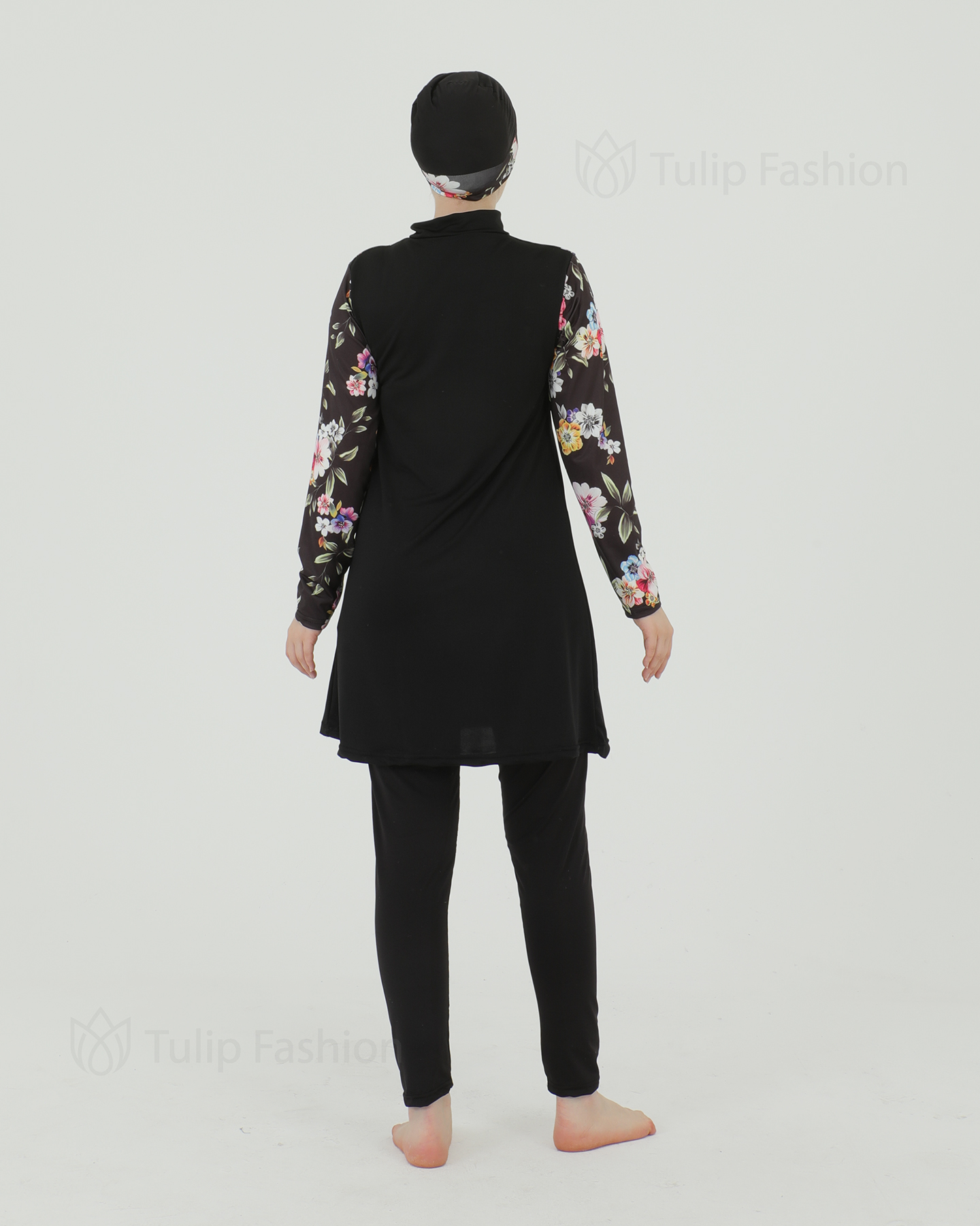 Muslim Swimsuit with hijab - Black - 6