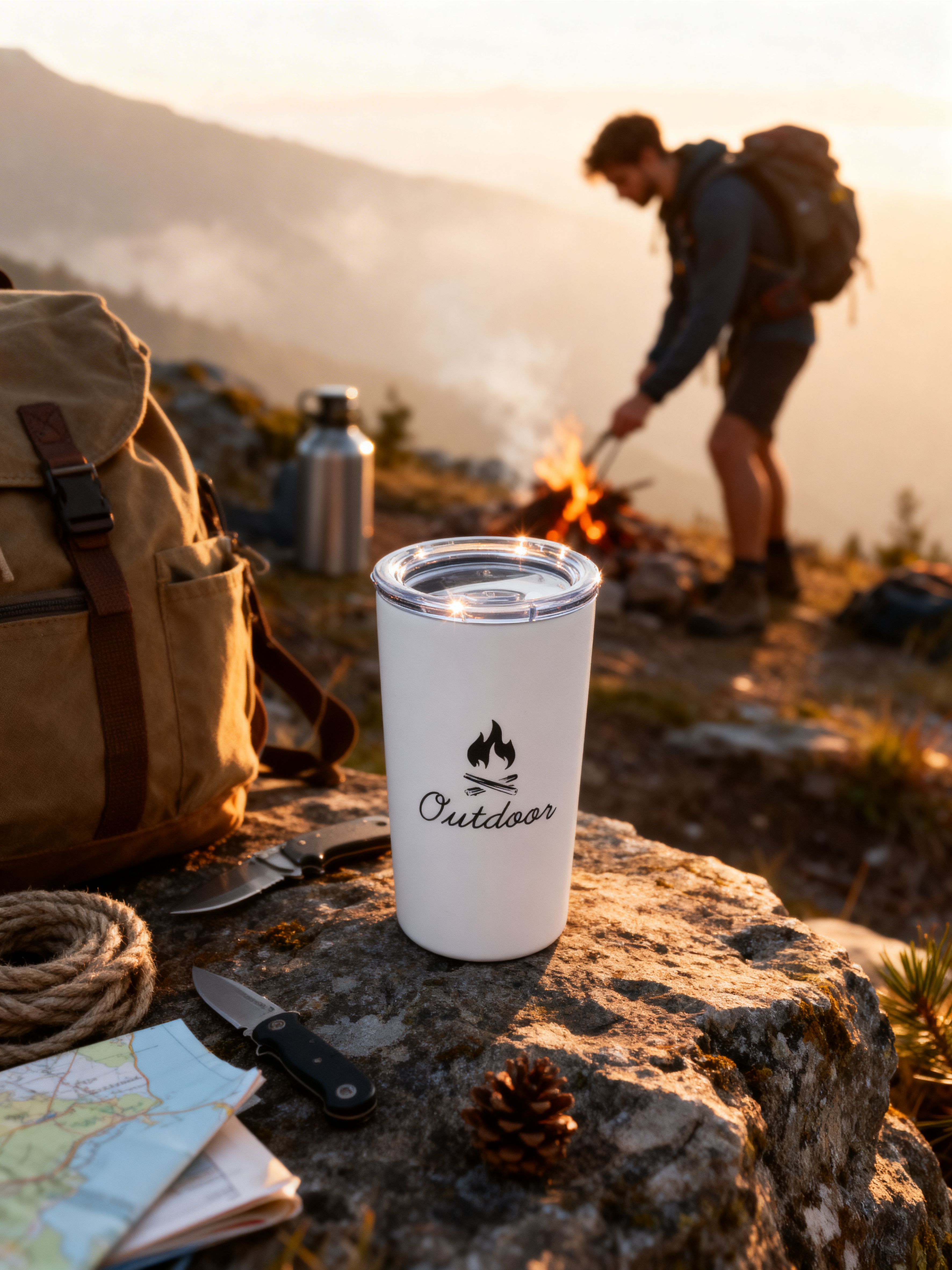Termosmugg vit med outdoor tryck vandring