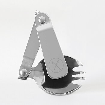 Hopfällbar Spork Rostfritt stål med stavar gravering