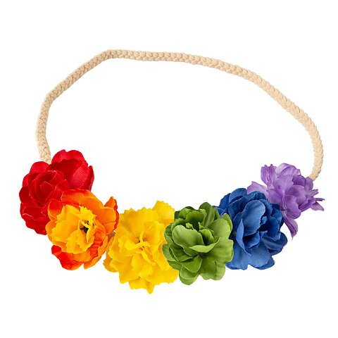 Hårband Regnbåge blommor