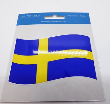 Klistermärke Dekal Sverigeflagga 9,5  x 6,5
