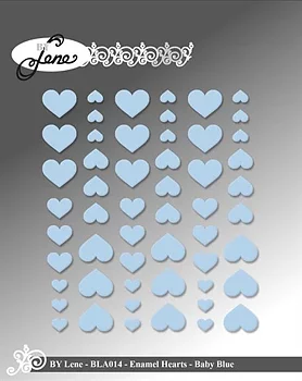 BY Lene Enamel Hearts -Baby Blue 
