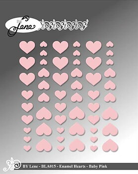 BY Lene Enamel Hearts -Baby Pink 