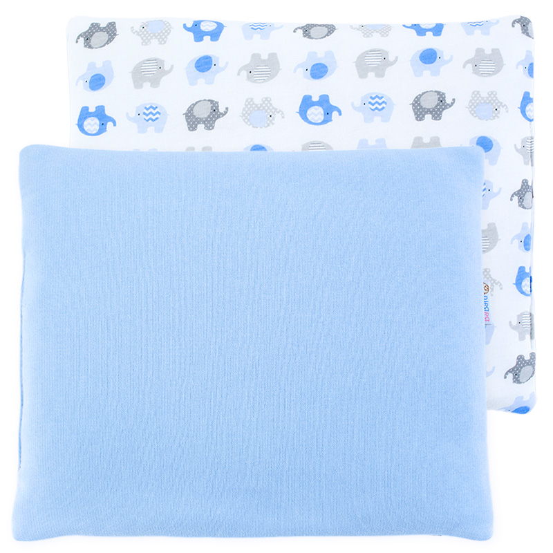 Cojín de algodón con elefantes azules