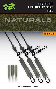 Fox Edges Naturals 50lb Leadcore Heli Rig Leaders