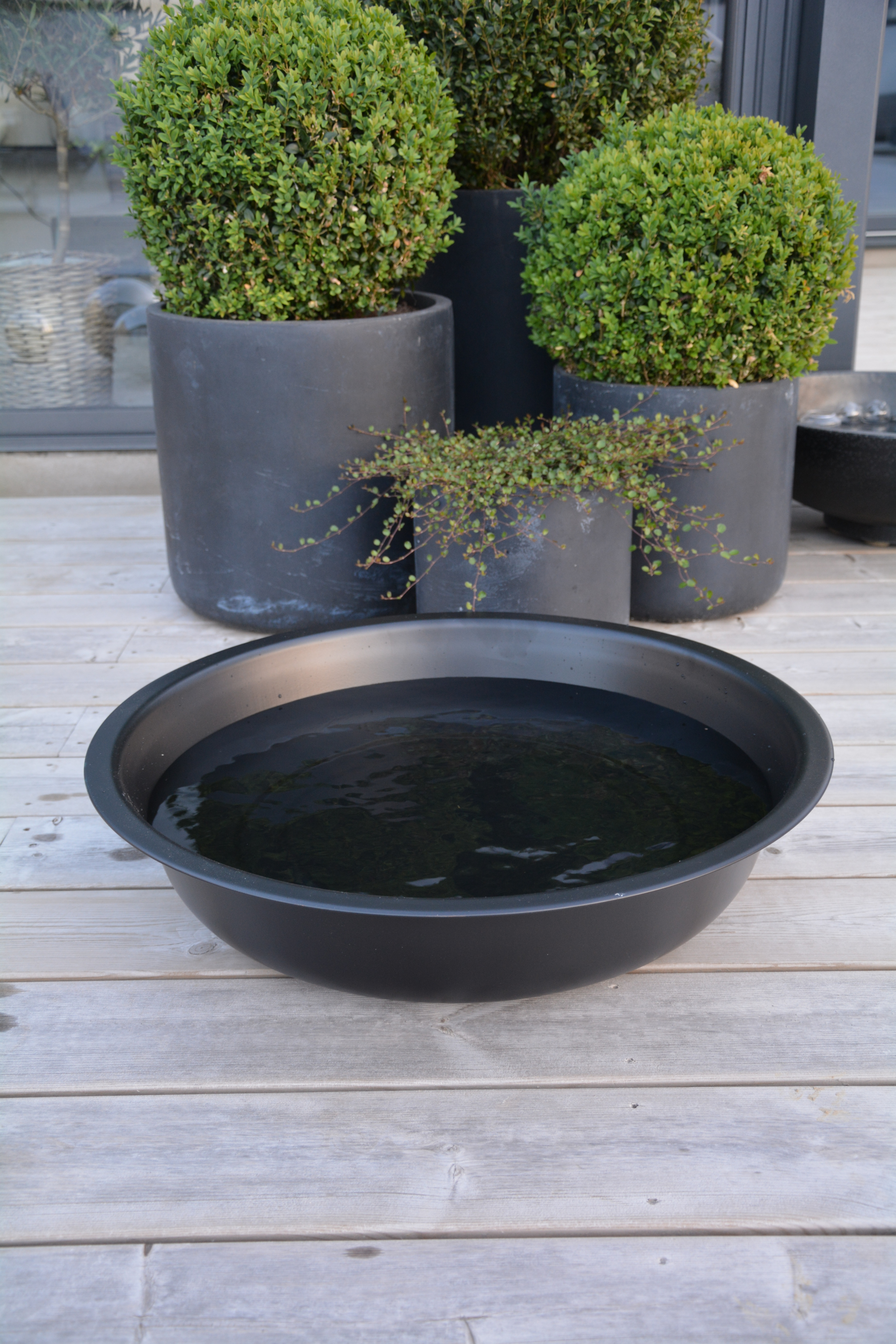 Skål / zinkbalja matt svart 65 cm