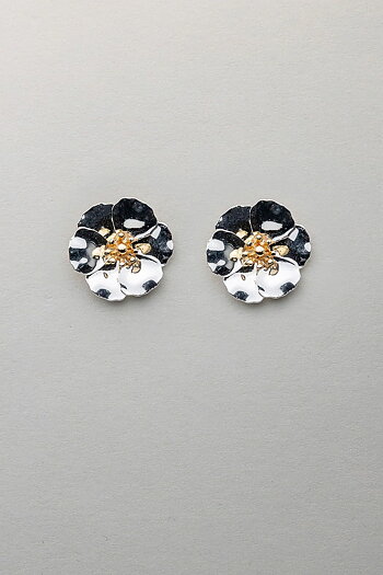 Bow 19 - Flower Small Earrings Silver