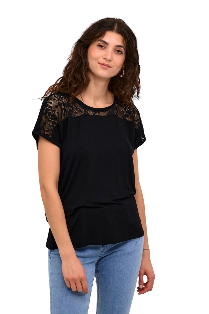 CRTULLA T-SHIRT - SVART - CREAMCRS