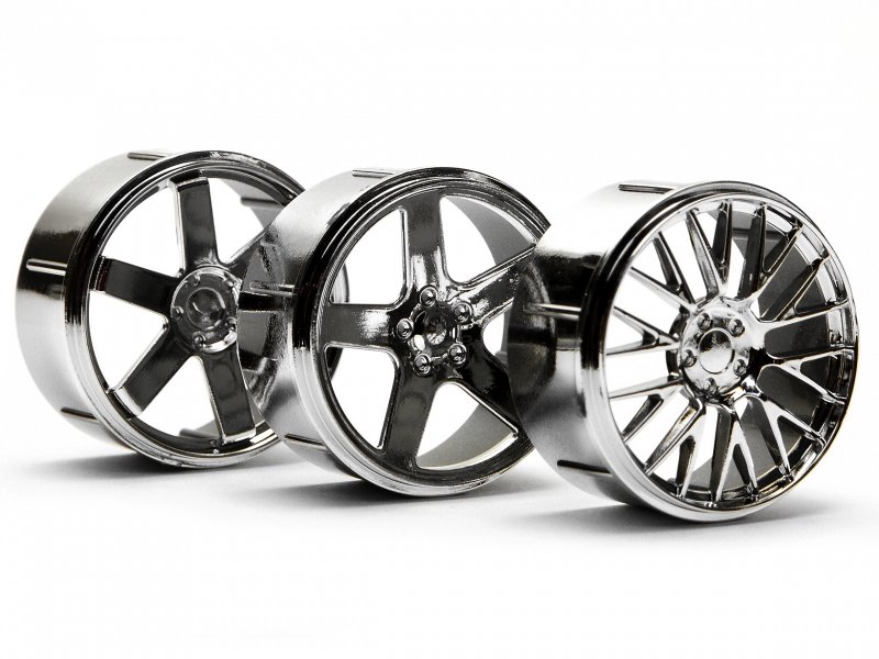 HPI 73412 - WHEEL SET (CHROME/MICRO RS4)
