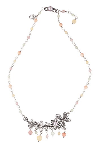 RETROCHIC MIXED TWIST NECKLACE W. SPRING BOUQUET