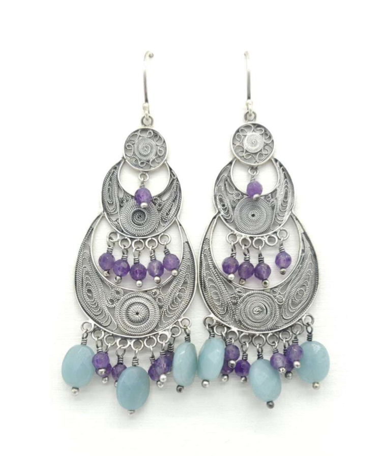 THREE COIN CHANDELIER EARRING - 2