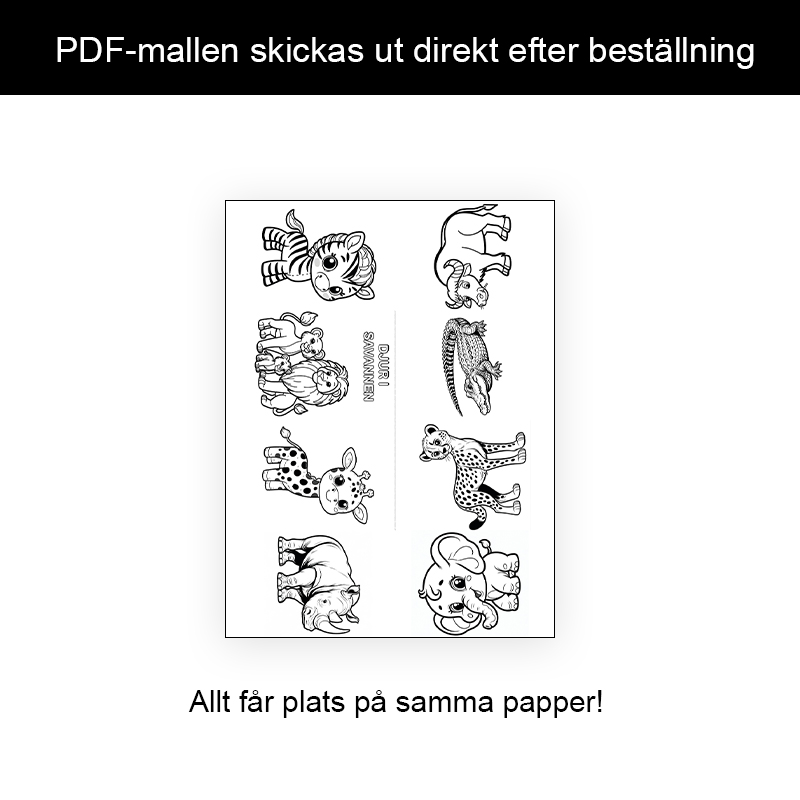Målarbok Djur på Savannen