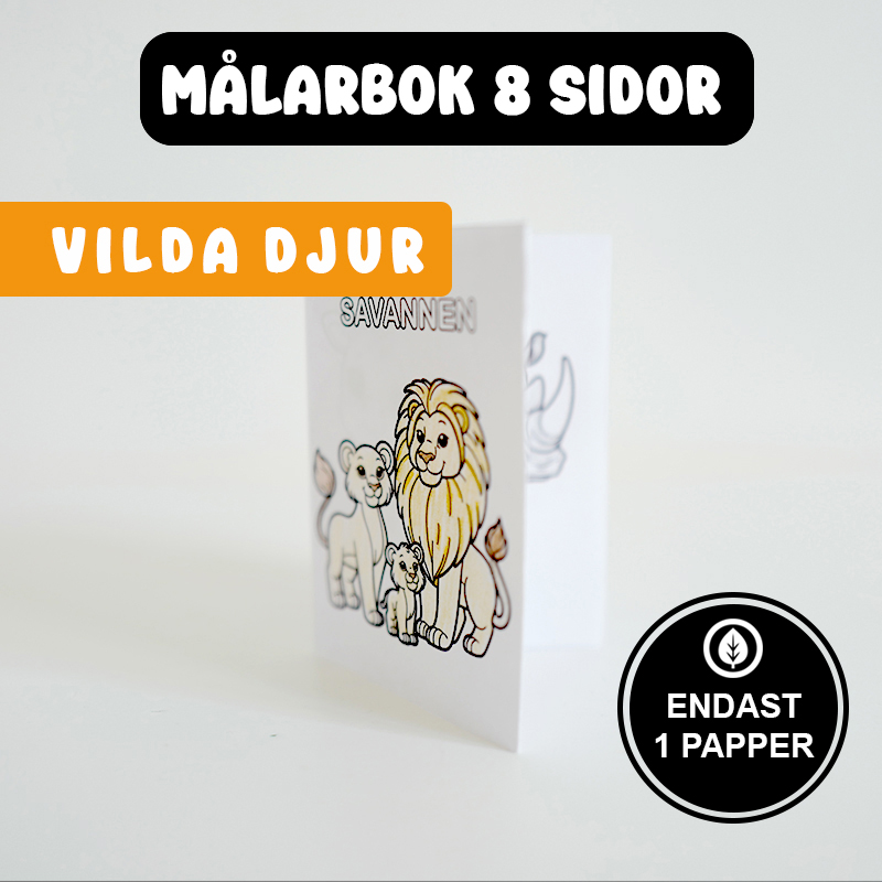 Målarbok Vilda Djur på Savannen