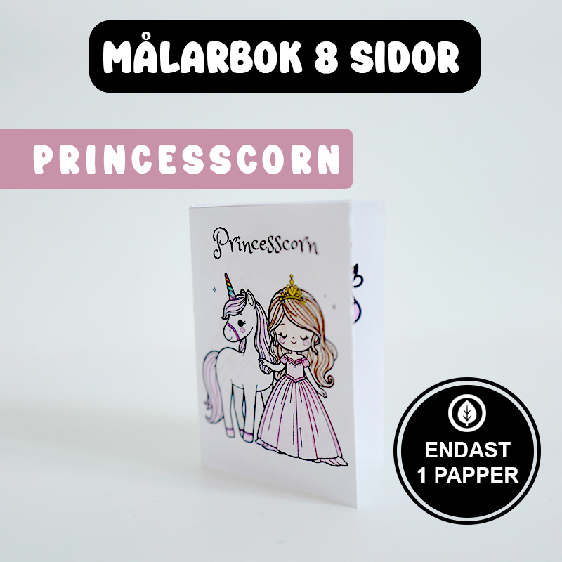 målarbok prinsessa och enhörning