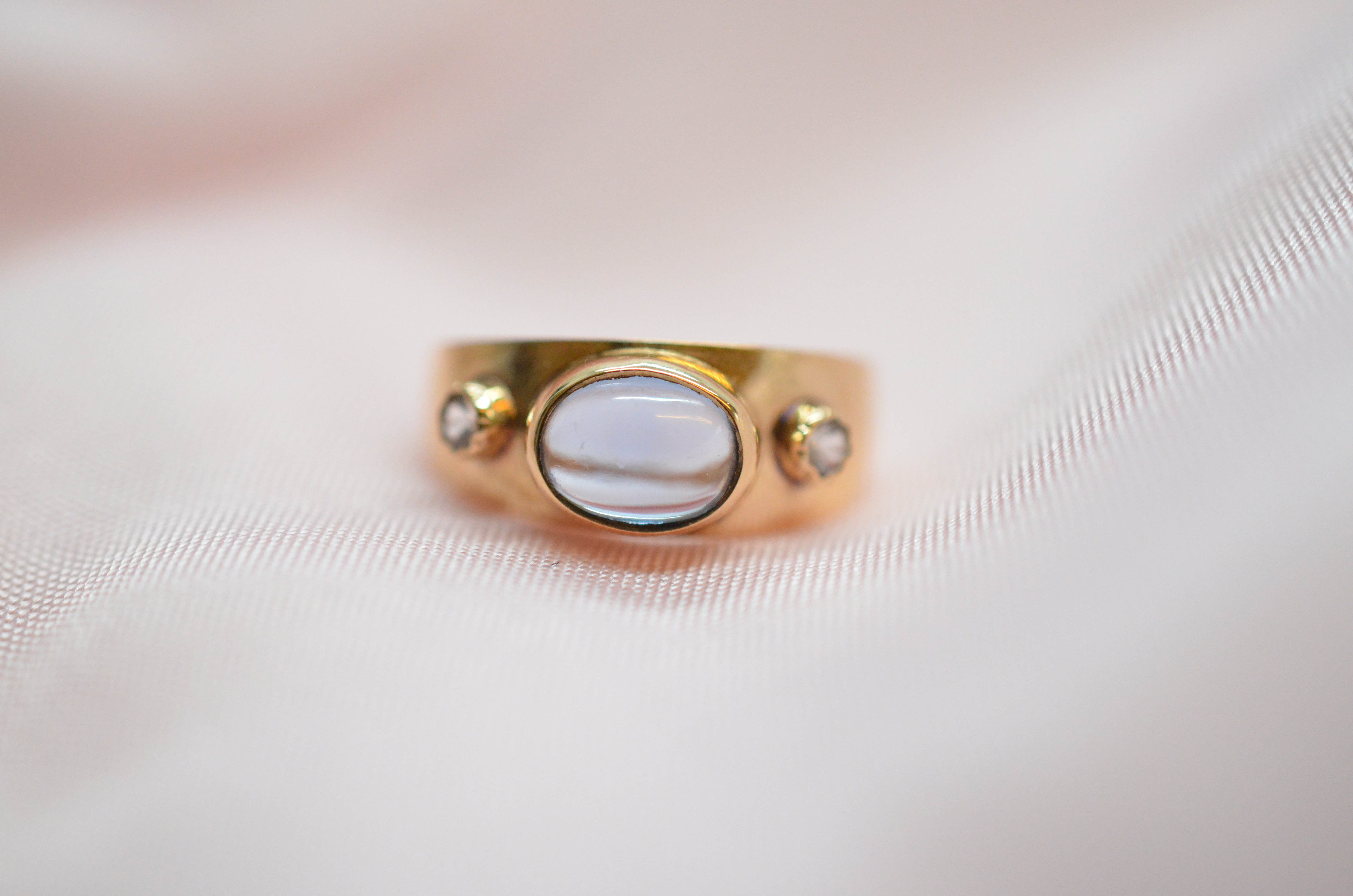 Vintage 18k ring med ljusblå sten, 1961 - 6