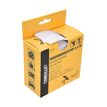 KARDBORREBAND 2.5M 20MM VIT