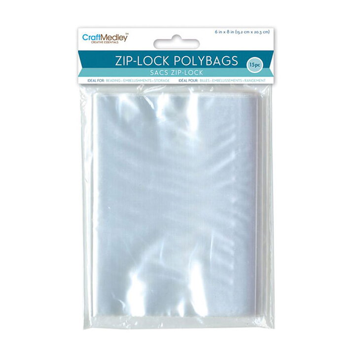 Multicraft Imports Ziplock Polybags - Zip / Blixtlåspåse Extra Large