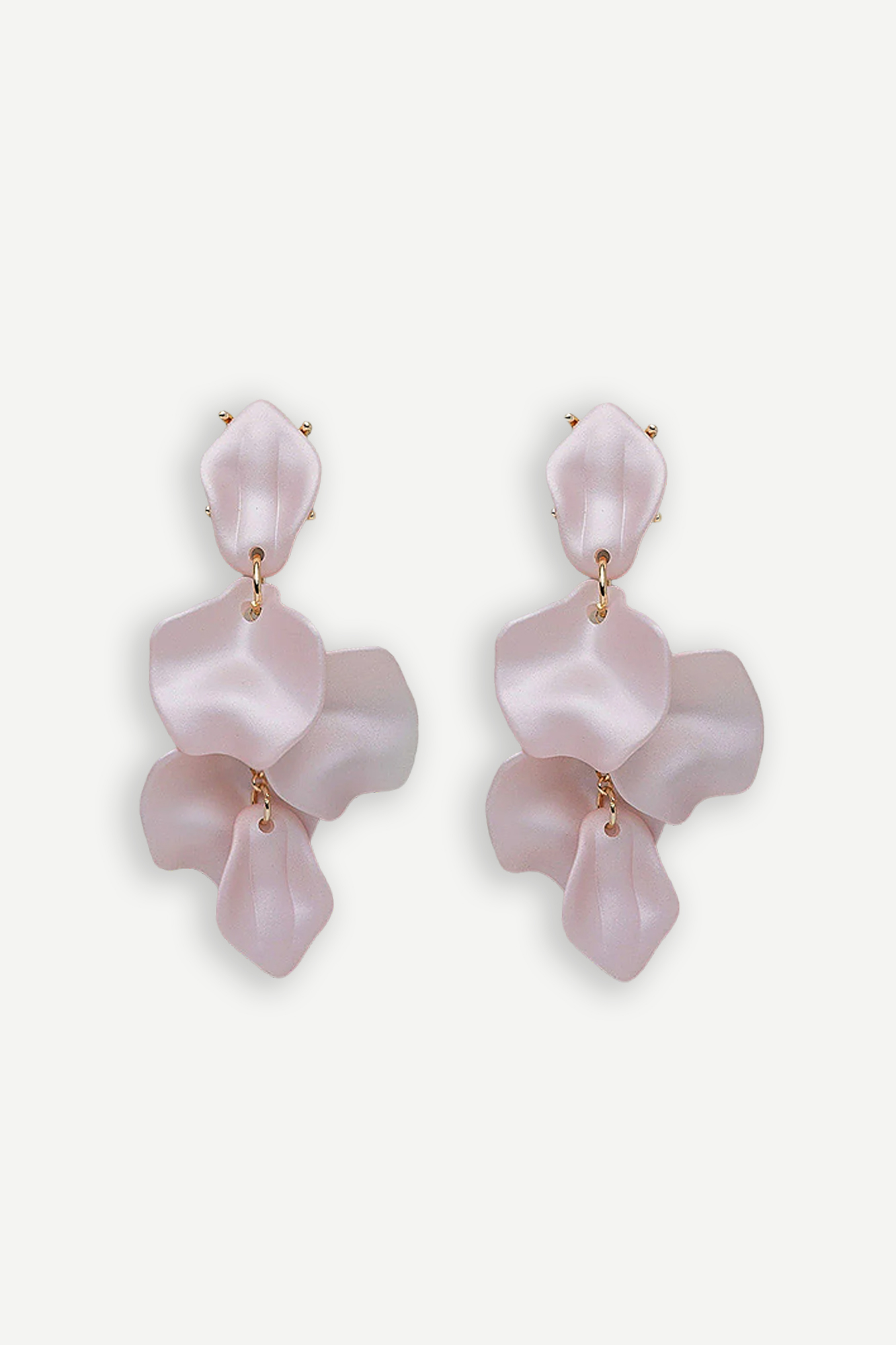 BOW19 Leaf Earrings Pearl light pink