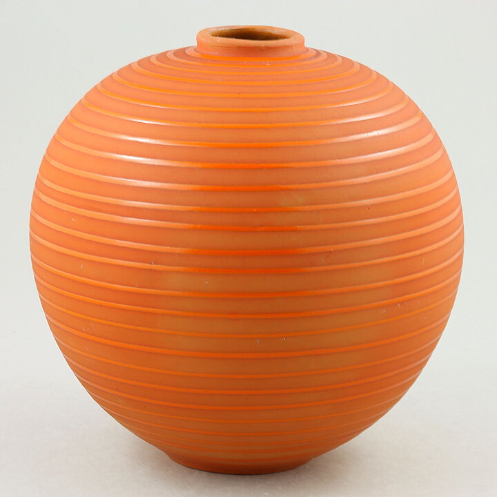 エリック・モーニルス  オレンジの球状のベース  アールデコ調  19cm  1930年代