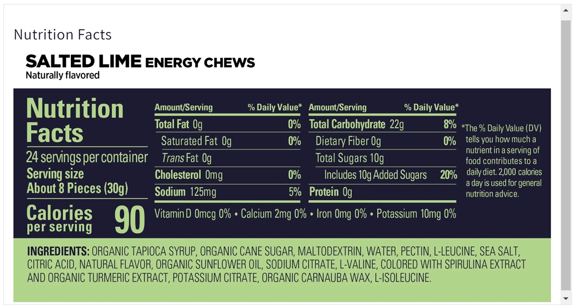 GU Energy Chews - Salted Lime, 16 pieces - 2