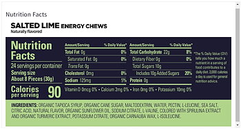 GU Energy chews - Salted Lime, 16 bitar