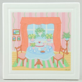 Pia Rönndahl (Villa Rosa 1985) Wall Plaque with Dining Room Motif 12 cm