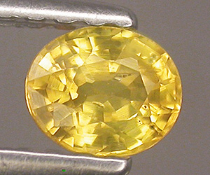 0.38 ct gnistrande vacker oval slipad naturlig gul safir ädelsten