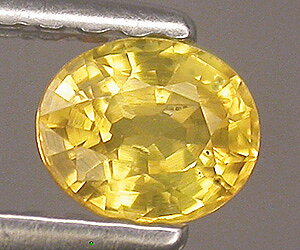 0.38 ct gnistrande vacker oval slipad naturlig gul safir ädelsten