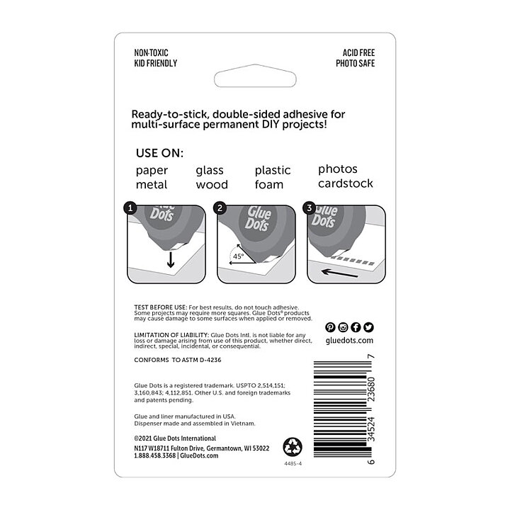 Glue Dots - Non-Refillable Runner Permanent 450 pack