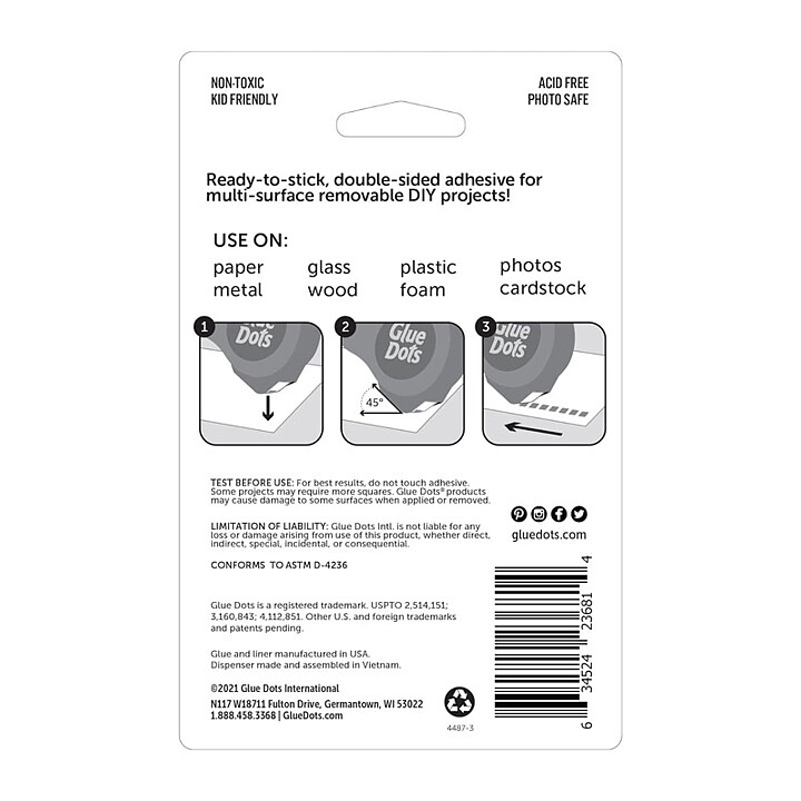 Glue Dots - Non-Refillable Runner Removable 450 pack