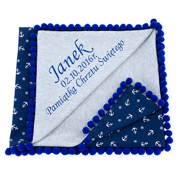 Babyfilt med barnets namn, ankare - 3